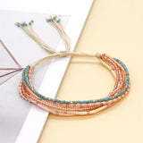 Rice Ball Bracelet Bohemia Handwoven Adjustable Beaded Unisex Bracelet