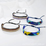 Bohemia Hand knitting Beading Rice Bead Bracelet Multi-Colour Wave