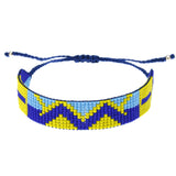 Bohemia Hand knitting Beading Rice Bead Bracelet Multi-Colour Wave