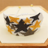 Hand Knitting Rice Bead Bracelet with Leopard Print Bohemia Adjustable