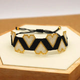 Bohemia Adjustable Bracelet Hand-Knitting Beaded Love Wave Originality Splicing