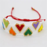 Bohemia Adjustable Bracelet Hand-Knitting Beaded Love Wave Originality Splicing