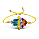 Rice Bead Bracelet Hand knit Beaded shell Pendant Devil's eye Bohemia