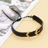 Leopard Print Punk Dark Bohemia Beaded Rice Bead Bracelet