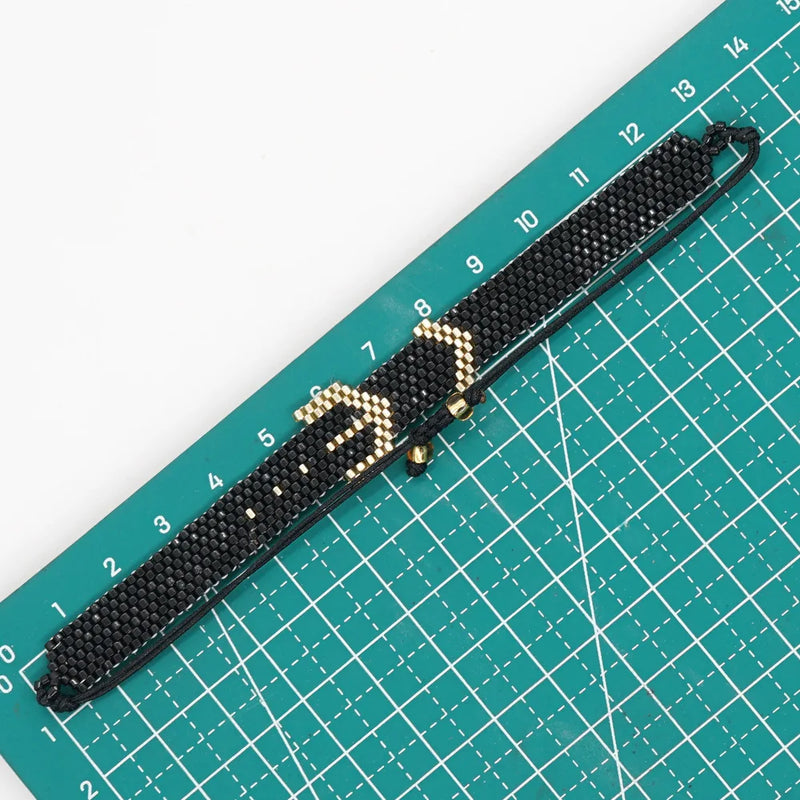 Leopard Print Punk Dark Bohemia Beaded Rice Bead Bracelet