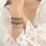 Rice Bead Bracelet Hand knitting Beading Natural stone Retro nation Bohemia geom