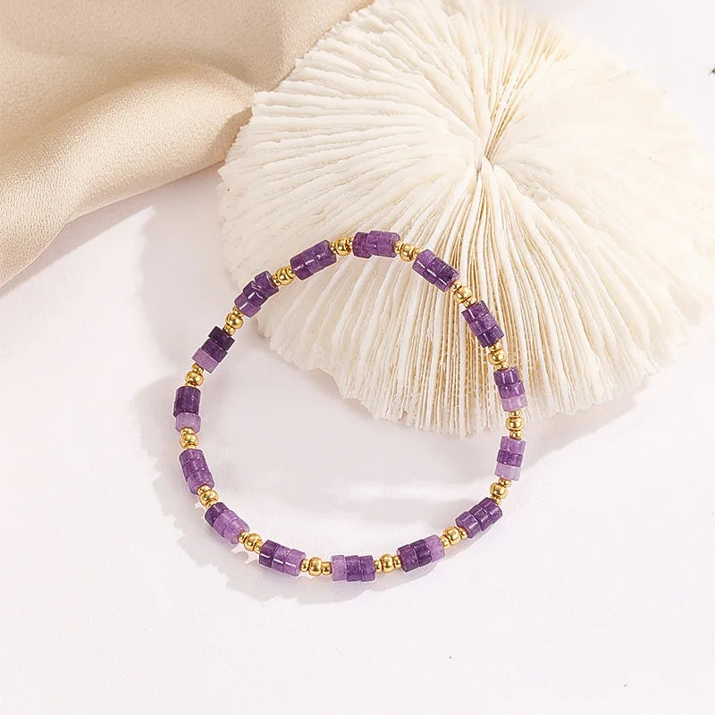 Rice Bead Bracelet Hand knitting Beading Natural stone Retro nation Bohemia geom