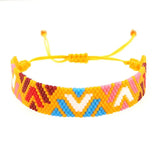 Hand Knitted Rice Bead Bracelet in Colored Beads