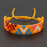 Hand Knitted Rice Bead Bracelet in Colored Beads