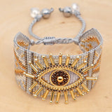 Rice Bead Bracelet Hand Knitting Beaded Devil's Eye Bohemia Adjustable