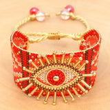 Rice Bead Bracelet Hand Knitting Beaded Devil's Eye Bohemia Adjustable