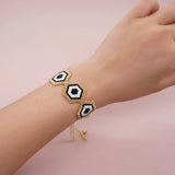 Rice Bead Bracelet Hand Knitting Beading Devil's Eye Bohemia Ma'am Pull Handle