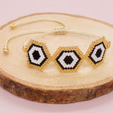 Rice Bead Bracelet Hand Knitting Beading Devil's Eye Bohemia Ma'am Pull Handle