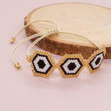 Rice Bead Bracelet Hand Knitting Beading Devil's Eye Bohemia Ma'am Pull Handle