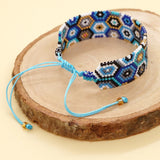 Rice Bead Bracelet Hand Knitting Devil's Eye Bohemia Ma'am Adjustable Bracelet