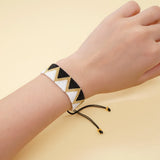 Bohemia Rice Bead Bracelet Hand Knitting Beading Triangle Pull Handle Rope