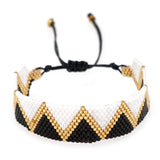 Bohemia Rice Bead Bracelet Hand Knitting Beading Triangle Pull Handle Rope