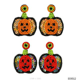 Halloween BOO Beaded Earrings Retro Tassel