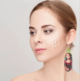 Rice Bead Earrings Hand Knitting Head Portrait Beading Bohemia Ge...