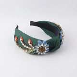 Rice Bead Flower Headdress Rhinestone Headband Ladies Hair Accessories