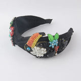 Rice Bead Flower Headdress Rhinestone Headband Ladies Hair Accessories