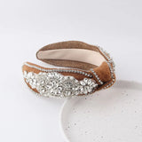 Rice Bead Flower Headdress Rhinestone Headband Ladies Hair Accessories