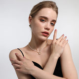 Rice Grain Shape Pearl Necklace Baroque Clavicle Star Pendant Everyday Jewelry