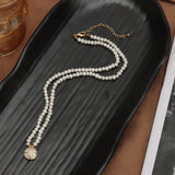 Rice Grain Shape Pearl Necklace Baroque Clavicle Star Pendant Everyday Jewelry