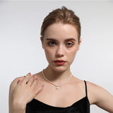 Rice Grain Shape Pearl Necklace Baroque Clavicle Star Pendant Everyday Jewelry