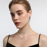 Rice Grain Shape Pearl Necklace Baroque Clavicle Star Pendant Everyday Jewelry