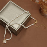 Rice Grain Shape Pearl Necklace Baroque Clavicle Star Pendant Everyday Jewelry