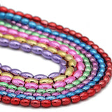 Hematite Natural Stone Spacer Beads 4x6/5x8mm Plated Purple Red