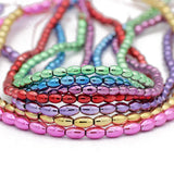 Hematite Natural Stone Spacer Beads 4x6/5x8mm Plated Purple Red