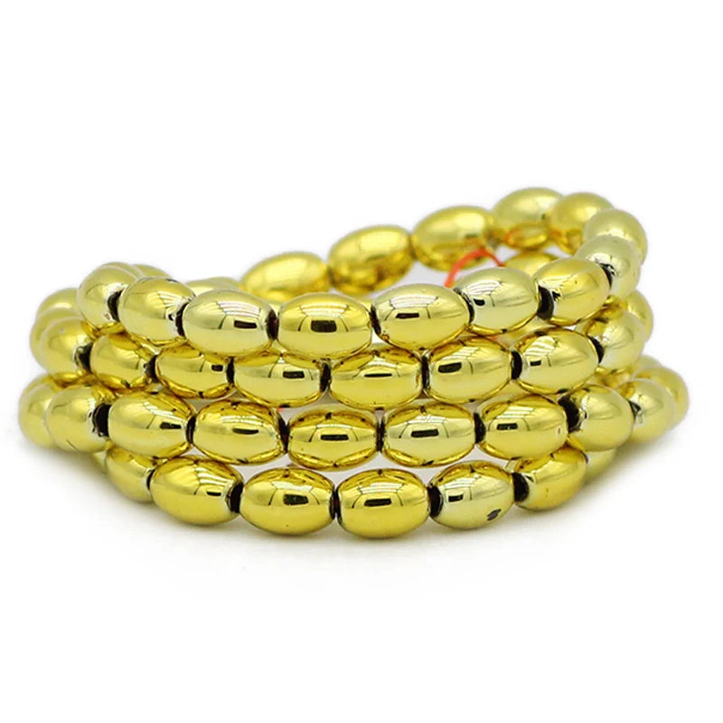 Hematite Natural Stone Spacer Beads 4x6/5x8mm Plated Purple Red