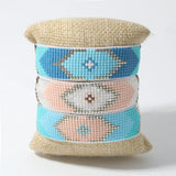 Boho Rice Bead Bracelet Handwoven Adjustable Geometric Design