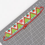 Rice Bead Bracelet Christmas Snowman Snowflake Pattern Handknitted