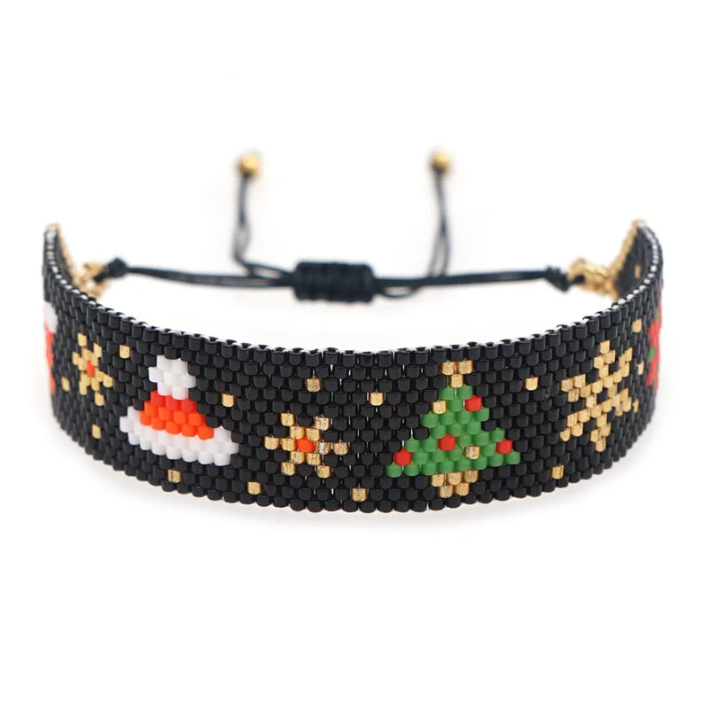 Bohemian Beaded Bracelet Christmas Tree Heart Rhombus