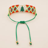 Bohemian Rice Bead Bracelet Christmas Tree Pattern Hand-woven Adjustable