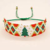 Bohemian Rice Bead Bracelet Christmas Tree Pattern Hand-woven Adjustable