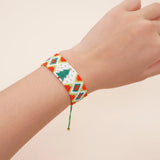 Bohemian Rice Bead Bracelet Christmas Tree Pattern Hand-woven Adjustable