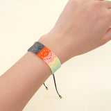 Gradient Heart Shape Rice Bead Bracelet Minimalist Hand-knitted Bohemian