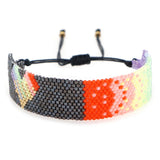 Gradient Heart Shape Rice Bead Bracelet Minimalist Hand-knitted Bohemian