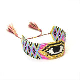 Rice Bead Bracelet Knitting Devil's Eye Heart Pattern Minimalist Bohemian