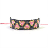 Rice Bead Bracelet Knitting Devil's Eye Heart Pattern Minimalist Bohemian