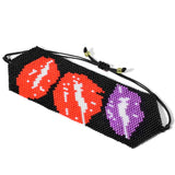Rice Bead Bracelet Hand Weaving Lips Exaggeration Retro Tidal Current Bohemia