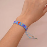 Hand Knitting Vintage Rainbow Beaded Bracelet