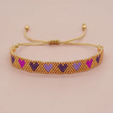 Hand Knitting Vintage Rainbow Beaded Bracelet