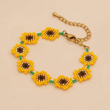 Rice Bead Heart Flower Bracelet Hand Knitted Bohemian Beaded