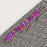 Boho Rice Bead Bracelet Heart Shape Rainbow Handmade