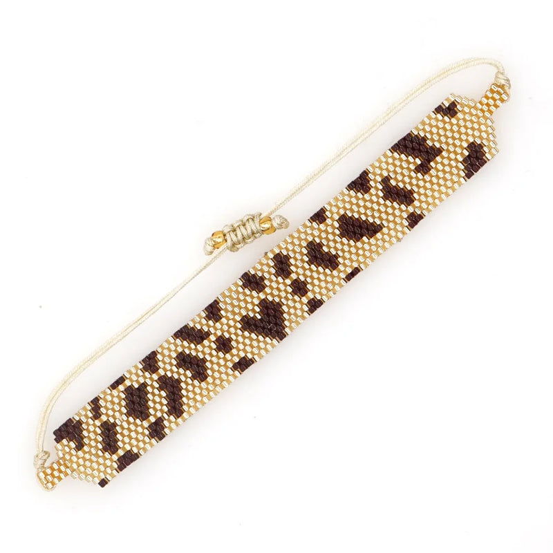 Leopard Print Rice Bead Bracelet Personalized Minimalist Hand-woven